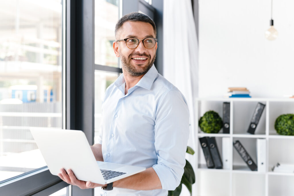 Chief Information Officer (CIO) working on laptop